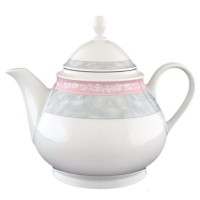 Чайник заварочный Thun "Jana", декор "Серый мрамор с розовым кантом" 1200 мл