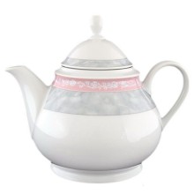 Чайник заварочный Thun "Jana", декор "Серый мрамор с розовым кантом" 1200 мл