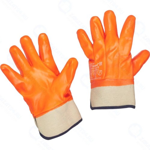 Перчатки защитные АМПАРО нефтеморозостойкие ПВХ утепленные, манжет крага, р. 10