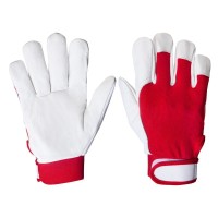 Перчатки рабочие JETA SAFETY кожаные JetaSafety JLE301-10, цв.красный/белый (XL)
