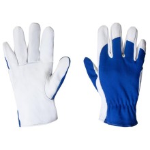 Перчатки рабочие JETA SAFETY кожаные JetaSafety JLE321-10, цв.синий/белый (XL)