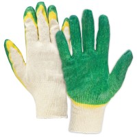 Перчатки х/б ЛАЙМА ЛЮКС комплект 5 ПАР (13 класс, 40-42 г, 100 текс, ДВОЙНОЙ латексный облив)