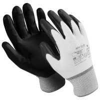 Перчатки нейлоновые MANIPULA "Микронит" (нитриловое покрытие (облив), размер 8 (M), белые/черные, TNI-14)