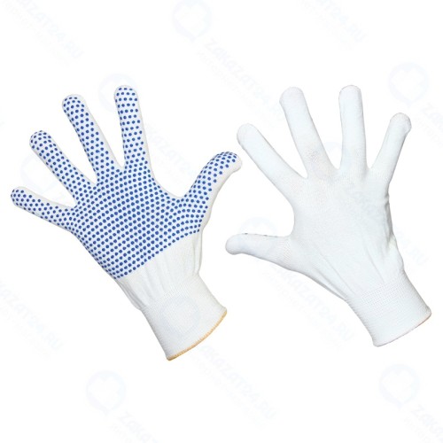 Перчатки PROconnect нейлоновые с частичным покрытием ладони и пальцев белые (10 пар)