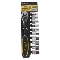 Набор торцевых головок с трещоткой ЭВРИКА ER-96090 1/2" DR 10-24мм, 11 предметов