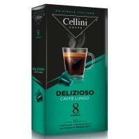 Кофе в капсулах CELLINI DELIZIOSO CAFFE' LUNGO для кофемашин Nespresso, 10 шт