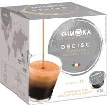 Кофе в капсулах GIMOKA Deciso для кофемашин Dolce Gusto Espresso , 16шт.