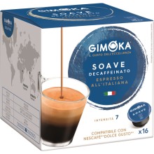 Кофе в капсулах GIMOKA Soave для кофемашин Dolce Gusto Espresso (декофенизированный), 16шт.