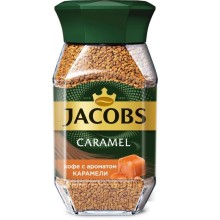 Кофе растворимый сублимированный JACOBS Caramel с ароматом карамели 95г