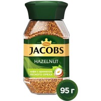 Кофе растворимый сублимированный JACOBS Hazelnut с ароматом лесного ореха 95г