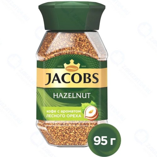 Кофе растворимый сублимированный JACOBS Hazelnut с ароматом лесного ореха 95г