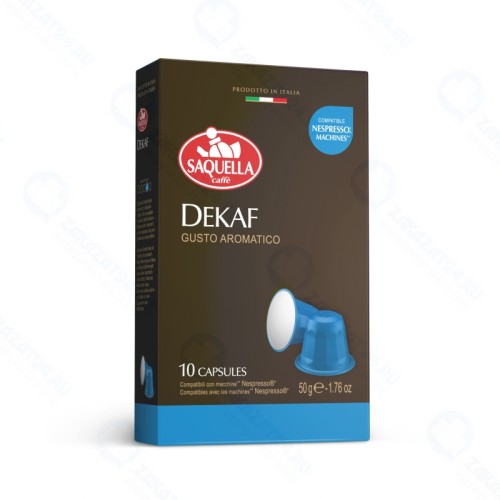Кофе в капсулах SAQUELLA BAR ITALIA Dekaf без кофеина Nespresso, 10шт