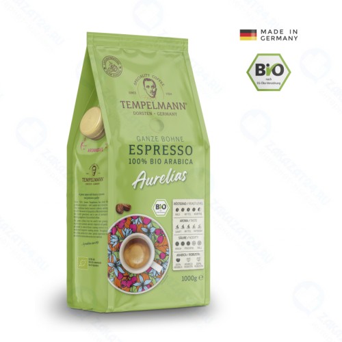 Кофе в зернах Tempelmann Espresso Aurelias 100% BIO ARABICA, 1000 г.