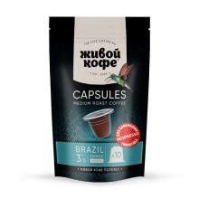 Кофе в капсулах Живой Кофе BRAZIL RIO-DE-JANEIRO, для кофемашин Nespresso, 10 капсул