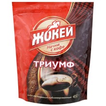 Кофе растворимый ЖОКЕЙ Триумф, сублимированный, 450г