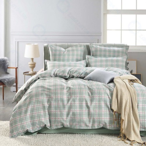 Евро комплект постельного белья Фидель (морская волна) с наволочками 50х70 и 70х70 (Евро-5496)