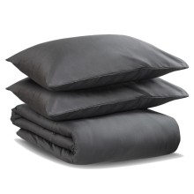 Двуспальный комплект постельного белья Tkano из сатина, темно-серый (TK20-DC0039)