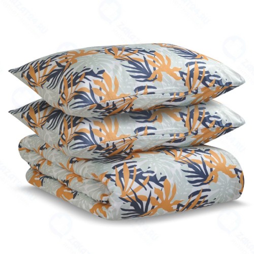 Полутораспальный комплект постельного белья Tkano Leaves из сатина двухсторонний (TK20-DC0006)