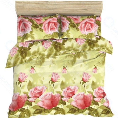 Двуспальный комплект постельного белья Василиса Нежная роза из бязи, наволочки 70х70