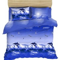 Двуспальный комплект постельного белья Василиса Океан из бязи, наволочки 70х70