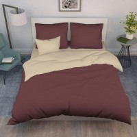 Двуспальный комплект постельного белья Василиса Шоколад из поплина, наволочки 70х70