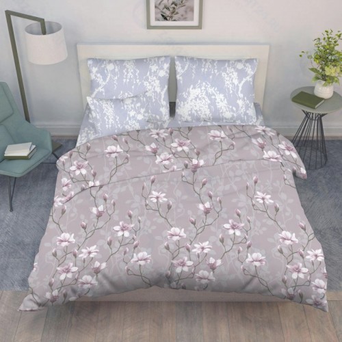 Евро комплект постельного белья Василиса Нежная магнолия из бязи, наволочки 70х70, 70083/1, 213541