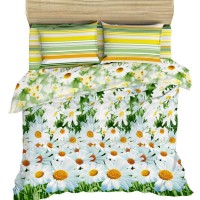 Полутораспальный комплект постельного белья Василиса Ромашковый вальс из бязи, наволочки 70х70 (4323/1-1,5сп)