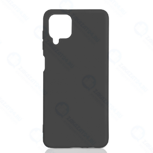 Силиконовый чехол с микрофиброй для Samsung Galaxy A12/M12 DF sOriginal-24 (black)
