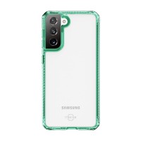 Антибактериальный чехол-накладка ITSKINS HYBRID CLEAR для Samsung Galaxy S21+, мятный/прозрачный (SG3P-HBMKC-TGTR)