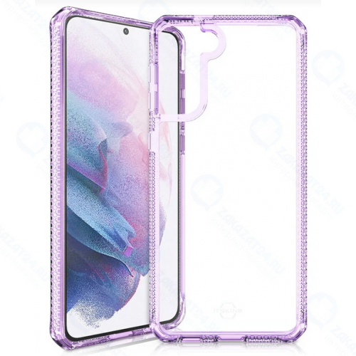 Антибактериальный чехол-накладка ITSKINS HYBRID CLEAR для Samsung Galaxy S21+, сиреневый/прозрачный (SG3P-HBMKC-LPTR)