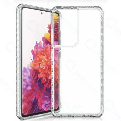 Антибактериальный чехол-накладка ITSKINS HYBRID CLEAR для Samsung Galaxy S21 Ultra, прозрачный (SGU3-HBMKC-TRSP)
