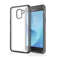 Чехол-накладка противоударный ITSKINS HYBRID CLEAR для Samsung Galaxy J6 (2018) чёрный/прозрачный