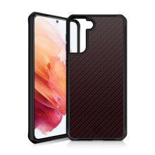 Чехол-накладка противоударный ITSKINS HYBRID CARBON для Samsung Galaxy S21, красный Чехол-накладка противоударный ITSKINS HYBRID CARBON для Samsung Galaxy S21, красный