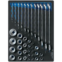 Набор комбинированных ключей и торцевых головок KING TONY 9-9040SRV 1/4", 3/8", 1/2", 40 предметов