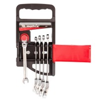 Набор комбинированных ключей MATRIX 14794 трещоточных шарнирных 5шт.