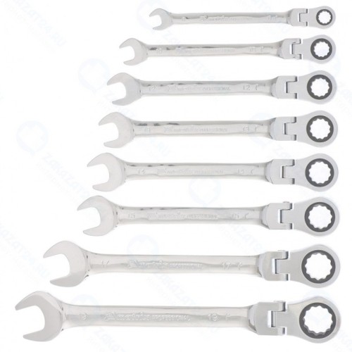 Набор комбинированных ключей MATRIX 14898, трещоточных шарнирных 8шт.