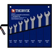Набор ключей гаечных рожковых Thorvik OEWS007 6-27 мм, 7 предметов в сумке Набор ключей гаечных рожковых Thorvik OEWS007 6-27 мм, 7 предметов в сумке