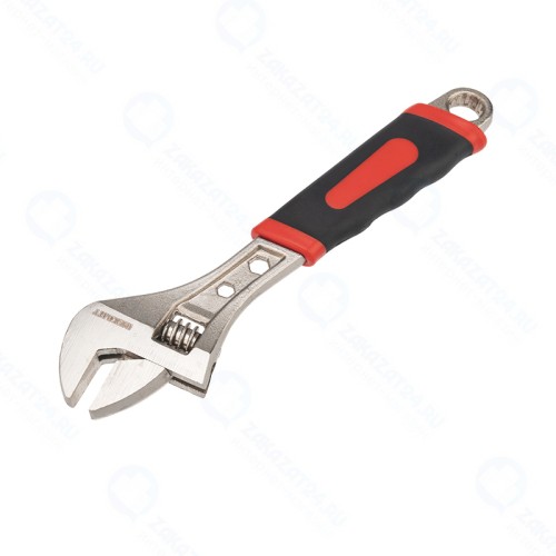 Разводной ключ REXANT 250 мм никелированный с двухкомпонентной рукояткой