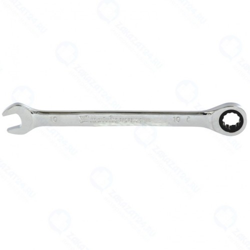Комбинированный гаечный ключ 10мм, трещотка, CrV, зеркальный хром, MATRIX 14803