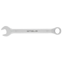 Комбинированный гаечный ключ 17 мм, CrV, матовый хром, STELS 15213 Комбинированный гаечный ключ 17 мм, CrV, матовый хром, STELS 15213