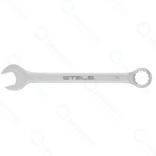 Комбинированный гаечный ключ 24 мм, CrV, матовый хром, STELS 15217