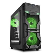Корпус Sharkoon VG7-W green led чёрный