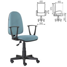Кресло для персонала BRABIX "Prestige Start MG-312", эргономичная спинка, ткань, бирюзовое
