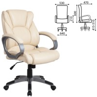 Кресло руководителя Brabix "Eldorado EX-504", экокожа, бежевое
