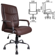 Кресло руководителя Brabix "Space EX-508", экокожа, хром, коричневое