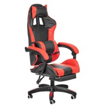 Кресло геймерское BRADEX Alfa Pro с подножкой, чёрный красный