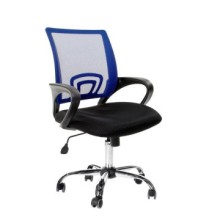 Кресло для персонала Easy Chair 304 TC Net ткань черн/сетка синий, хром