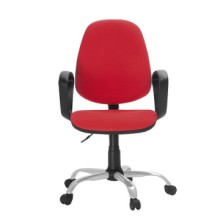 Кресло для персонала Easy Chair 222 PC ткань красная ТК12, Silver