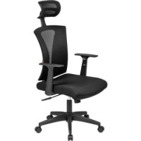 Кресло руководителя Easy Chair 649 TTW эргономичное, сетка, ткань TW черный, пластик черный