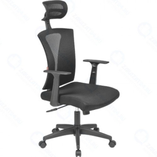 Кресло руководителя Easy Chair 649 TTW эргономичное, сетка, ткань TW черный, пластик черный